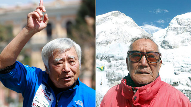 PHOTO: Yuichiro Miura and Min Bahadur Sherchan