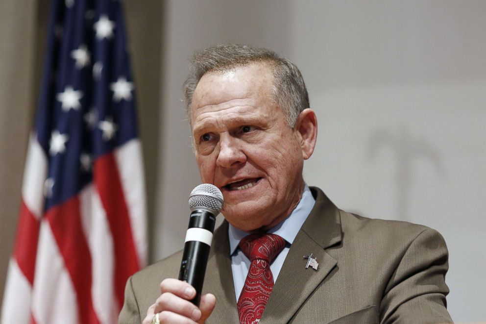 PHOTO: Roy Moore speaks during an election night party in Montgomery, Alabama, Dec. 12, 2017. Moore lost the senate race to Doug Jones.