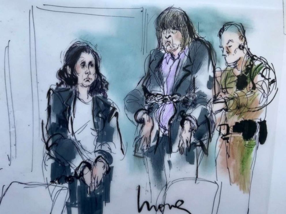 PHOTO: Louise Turpin, 49, and David Turpin, 56, are depicted in a sketch made during their first court appearance in California, Jan. 18, 2018.