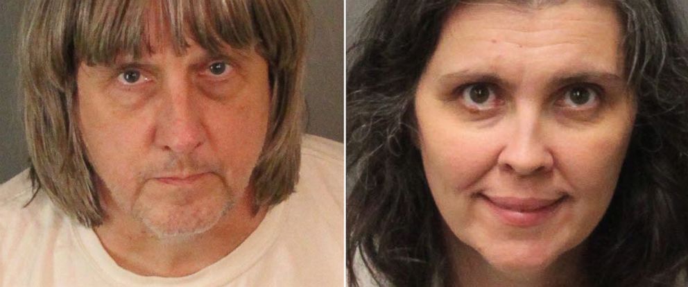 PHOTO: Mugshots of David Turpin and Louise Turpin of Perris, Calif., provided by the Riverside County Sheriffs Department, Jan. 15, 2018.