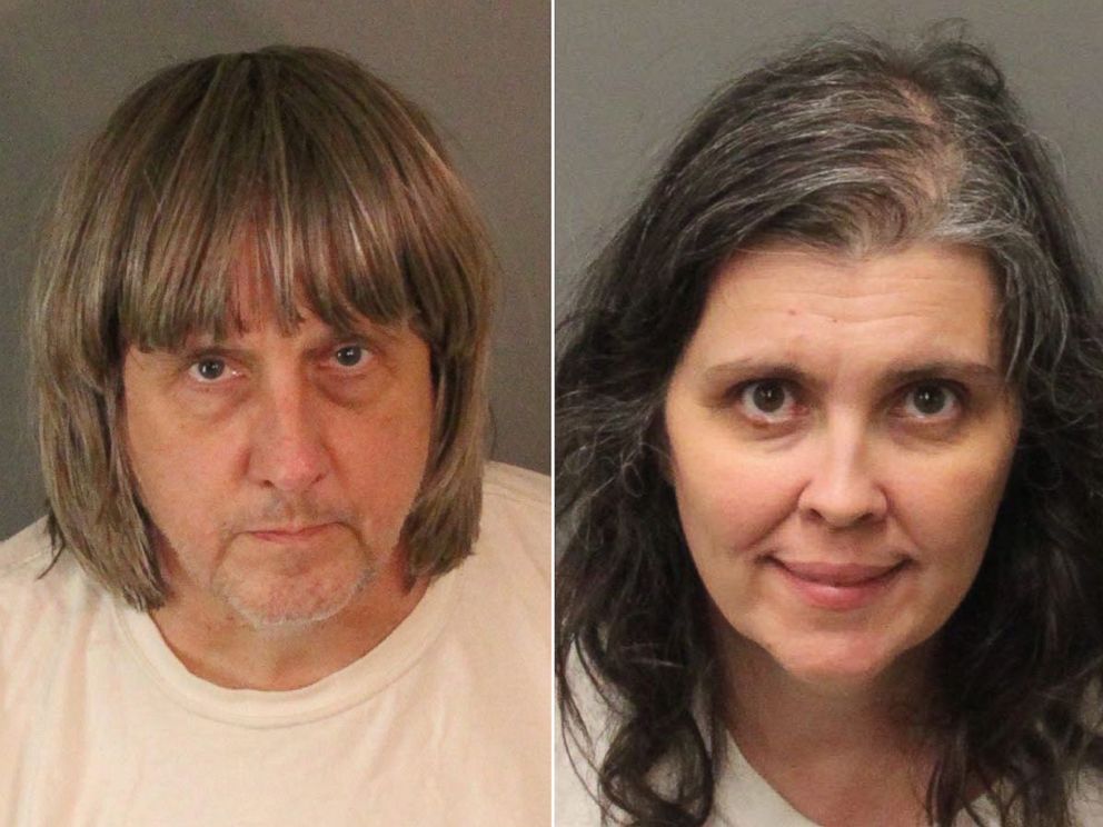 PHOTO: Mugshots of David Turpin and Louise Turpin of Perris, Calif., provided by the Riverside County Sheriffs Department, Jan. 15, 2018.