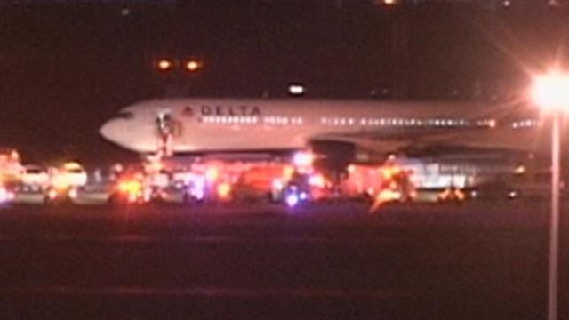 PHOTO: A Delta flight headed to Madrid returned to JFK after takeoff Thursday, July 12, 2012, after suspicious wires were noticed on board by Federal Air Marshals.