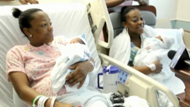 VIDEO: South Carolina sisters delivered within one hour of each other, with one set of twins.
