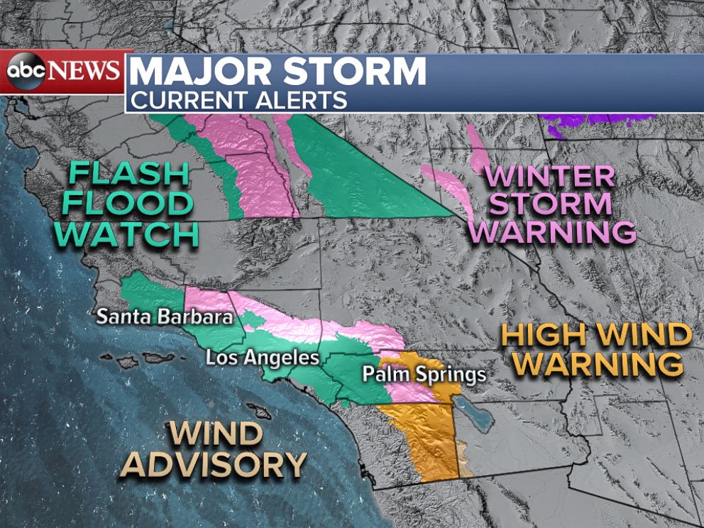 PHOTO: There are still Flash Flood Watches in effect across portions of southern CA, including Los Angeles and Santa Barbara through this evening.