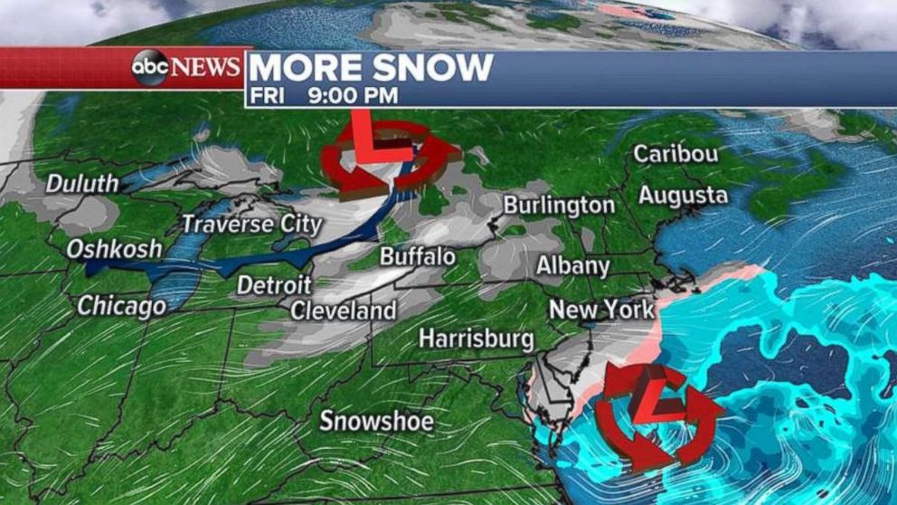 PHOTO: A clipper system is an area of low pressure that usually forms in the southern provinces of Canada and quickly drops southeast into the eastern United States.