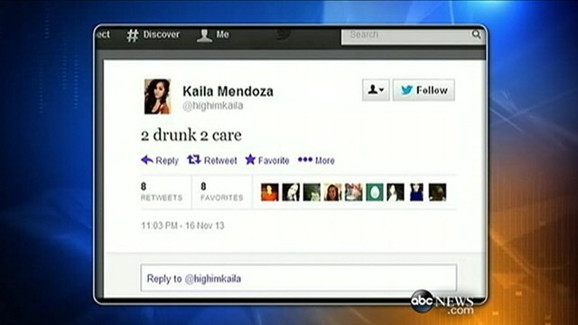 VIDEO: Kayla Mendoza was driving the wrong way when she collided with another vehicle.