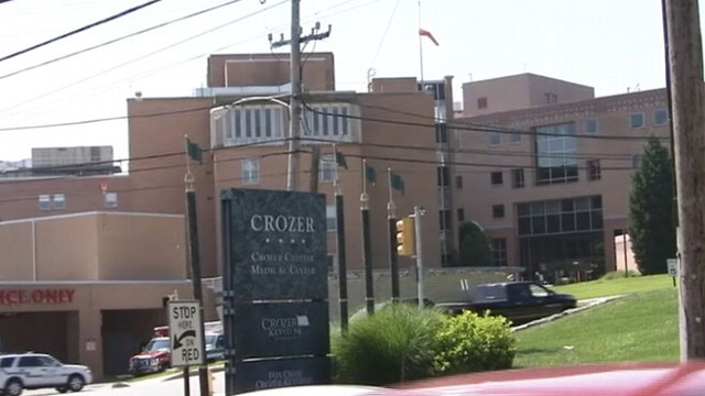 VIDEO: Crozer Chester Medical Center officials investigate after a woman, 62, was struck in the abdomen.