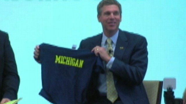 VIDEO: Athletic director David Brandon supports 5-year-old boy banned from wearing team T-shirt at school.
