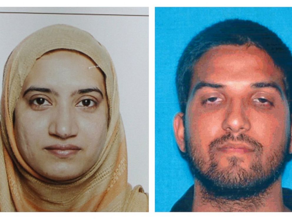 PHOTO:This undated combination of photos provided by the FBI, left, and the California Department of Motor Vehicles shows Tashfeen Malik, left, and Syed Farook.