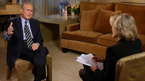 PHOTO Former Defense Secretary Donald Rumsfeld sat down with Diane Sawyer for an exclusive interview about his new book "Known and Unknown."