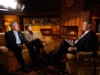 Pic: ABC News' Charlie Gibson interviews President George W. Bush and First Lady Laura Bush.