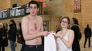 Photo: Commuters in New Yorks Grand Central Terminal take the Made in America challenge
