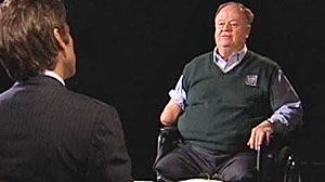 Photo: David Muir interviews former Senator Max Cleland.