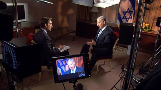 PHOTO: ABC News' David Muir interviews Israeli Prime Minister Benjamin Netanyahu after he appears before the U.N. General Assembly.