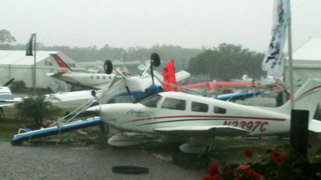 PHOTO Bad weather is seen at an airport in Florida.