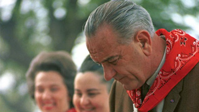 PHOTO: President Lyndon B Johnson attends a barbecue in this undated file photo.