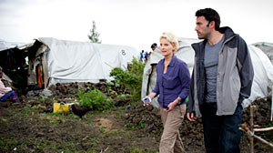 PHOTO: Seen here is Ben Affleck and Cindy McCain walking through the Mugunga III Refugee Camp outside Goma.