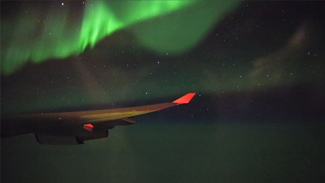 Photo: Northern Lights captured on flight from San Francisco to Paris