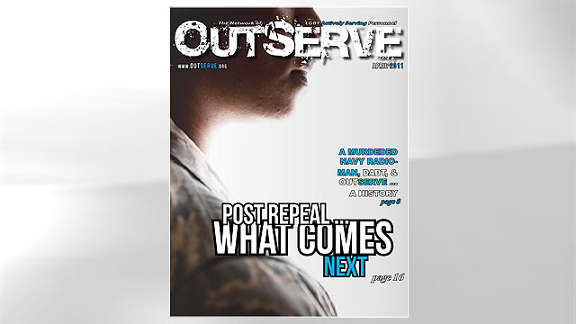 PHOTO: The cover of the magazine, OUTSERVE.