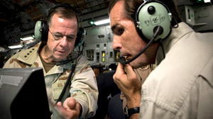 Bob Woodruff and Admiral Mike Mullen in Iraq