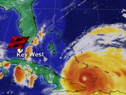 Weather map of Hurricane Ike