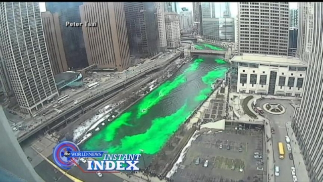 VIDEO: Instant Index: Chicago River Goes Green for Saint Patricks Day
