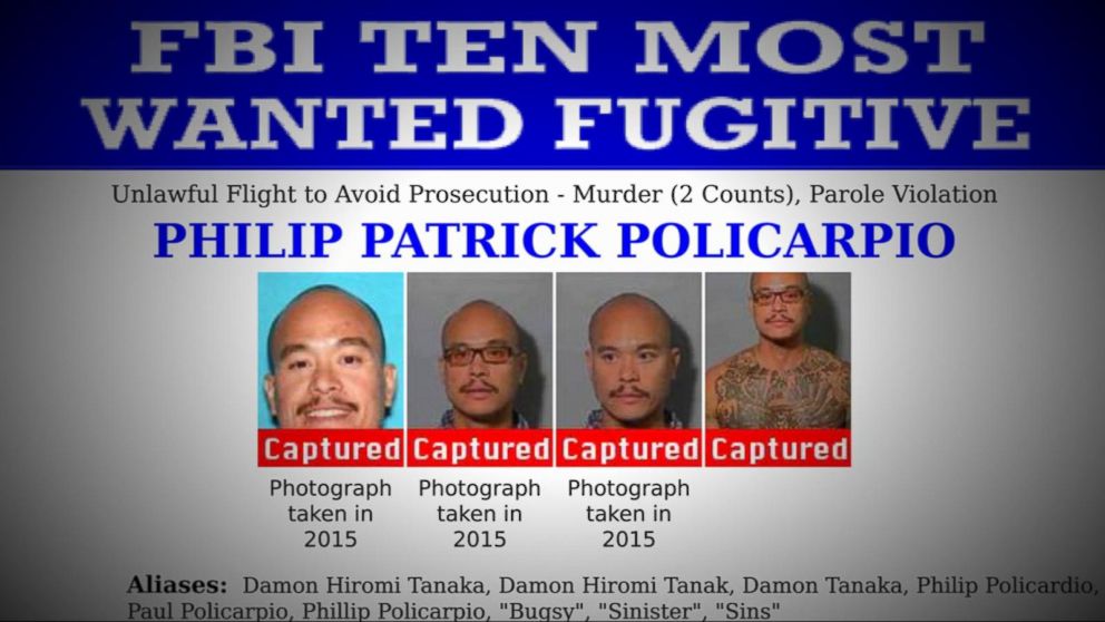 Index One Of The Fbi S 10 Most Wanted Fugitives Philip Patrick Policarpio Captured Video Abc News