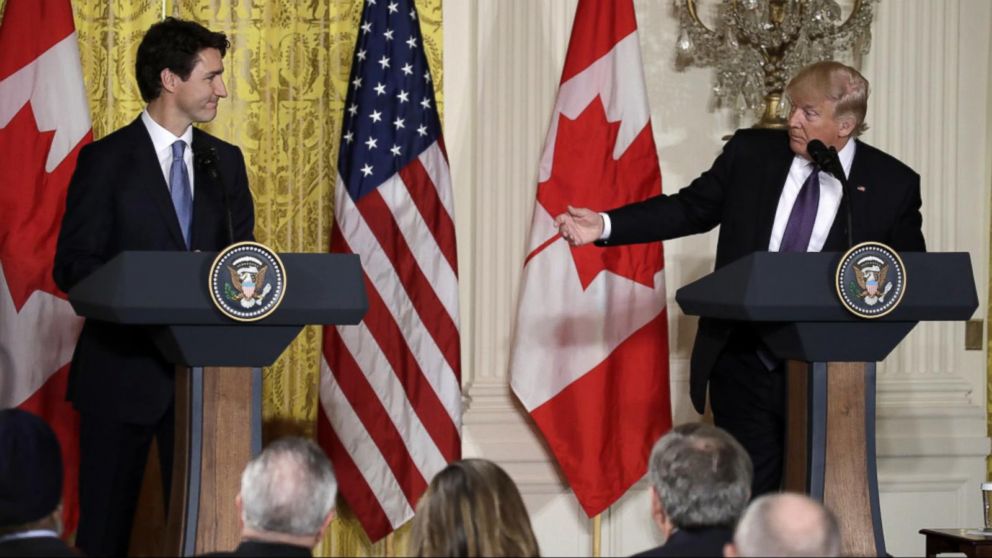 President Trump And Canadian Prime Minister Justin Trudeau