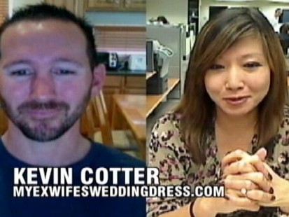 VIDEO: Divorced man finds an unexpected set of uses for his ex-wifes wedding dress