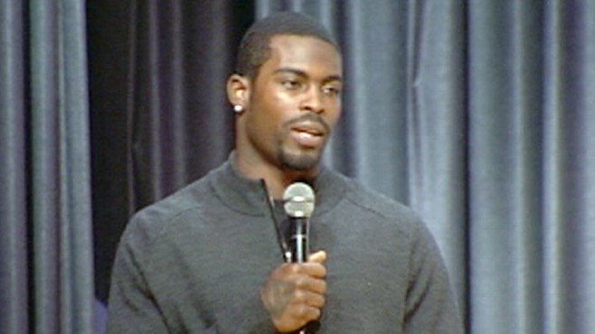 VIDEO: Once again an NFL star, Vick tries to repent for his dog fighting past.