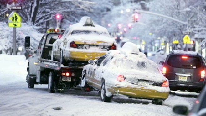 VIDEO: The fifth monster snowstorm of 2011 halts travel up and down the East Coast.