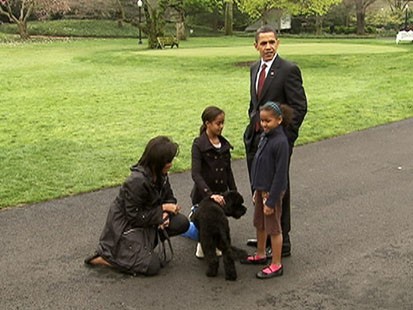 VIDEO: The Obama Family unveils Bo Obama.