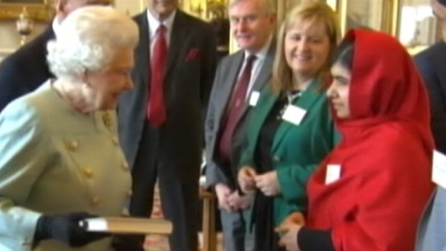 VIDEO: The girl who has fought for education for girls worldwide met with the queen.