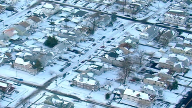 VIDEO: An old industrial community has trouble cleaning up 32 inches of snow.