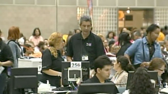 VIDEO: Tens of thousands line up in LA hoping for a life line from the advocacy group.