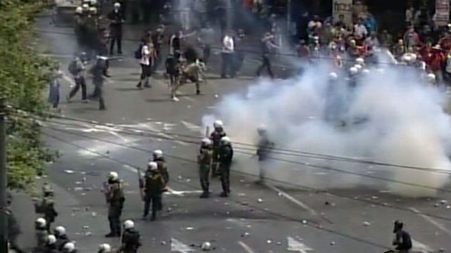 VIDEO: Protests paralyze city as Greek economy teeters on collapse.