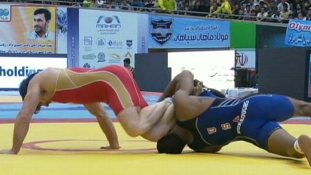 VIDEO: On the eve of nuclear talks, international athletes square off in friendly competition.