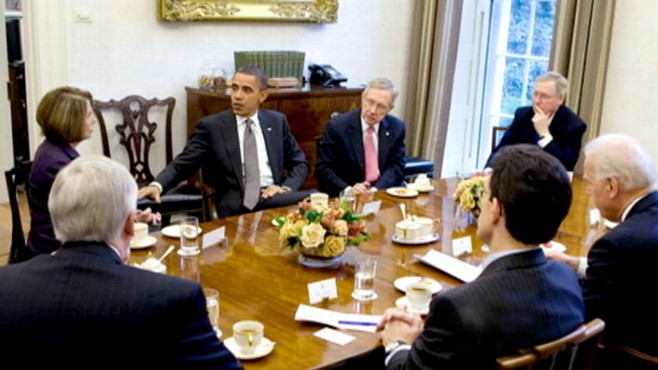 VIDEO: The president sits down with the opposition for the first time since midterms.