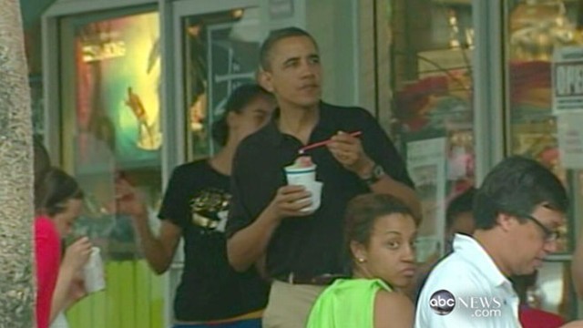 VIDEO: Returning to his childhood home, the president spends time with his family.