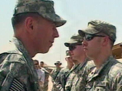 VIDEO: Petraeus takes command in the deadliest month of the Afghan war.