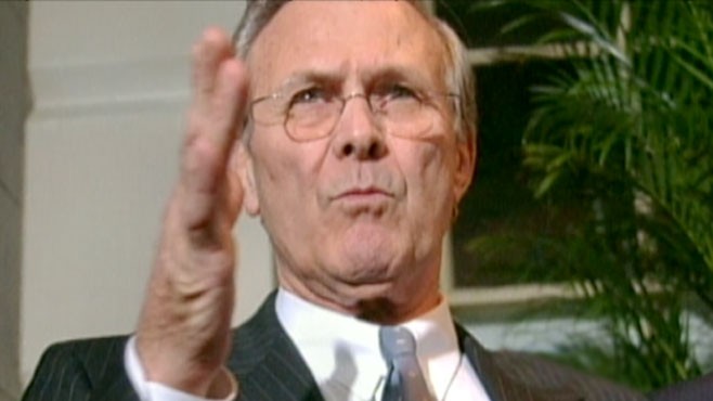 VIDEO: The former defense chief talks to Diane Sawyer about wartime and prisoner abuse.