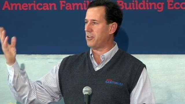 VIDEO: The former senator now leads Romney by double digits in national polls. 