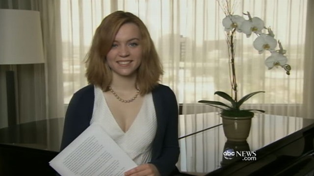 VIDEO: Young woman receives scholarship named for Tucson, Ariz., shooting victim.
