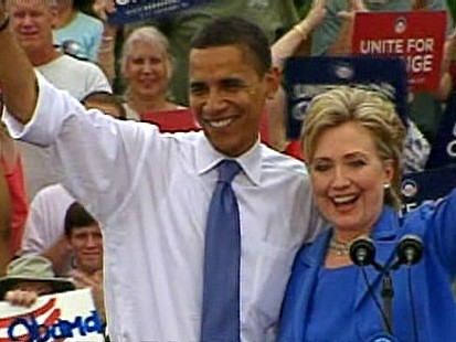 Sen. Barack Obama and Hillary Clinton
