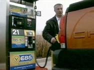 Man pumping gas