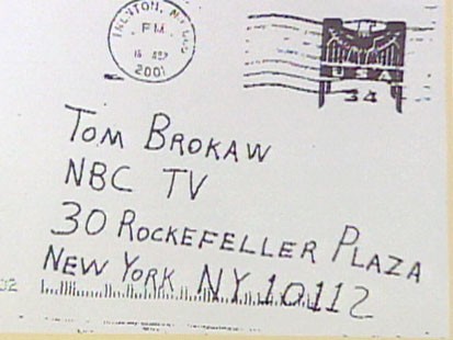 Antrax letter to Tom Brokaw