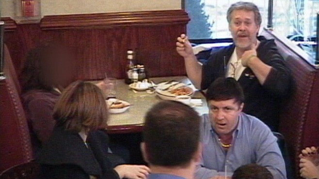 VIDEO: Hidden cameras roll as customers confront a rude restaurant patron.