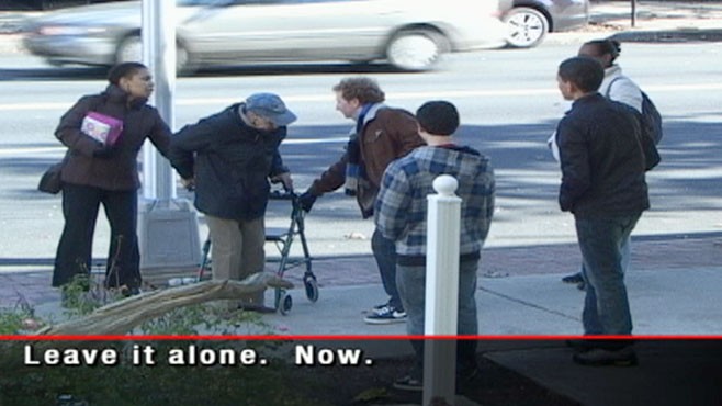VIDEO: Teen boys taunt an elderly man with a walker. What would you do?