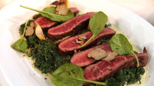 Tyler Florence's Beef with Spinach, Parmesan, Lemon and Olive Oil ...