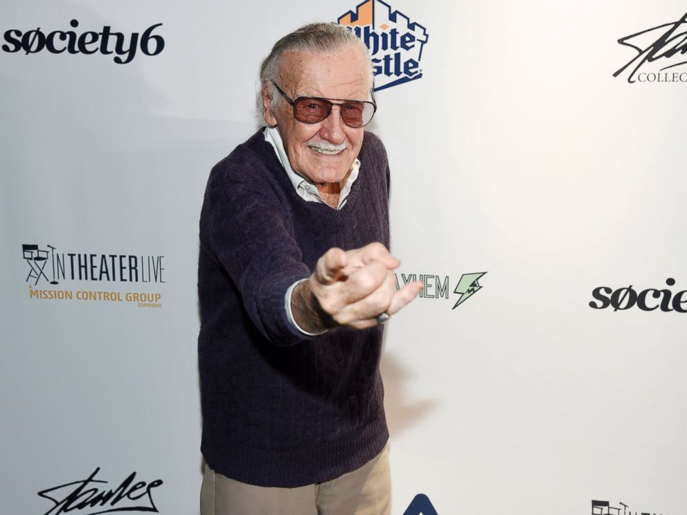 In this Aug. 22, 2017, file photo, comic book writer Stan Lee strikes a Spider-Man pose at the Extraordinary: Stan Lee tribute event at the Saban Theatre in Beverly Hills, Calif.